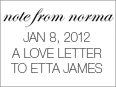Note from Norma, January 8, 2012